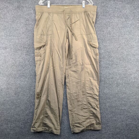 Vanilla Star Women's Straight Leg Cargo Pants Green Large Drawstring Waist - Picture 2 of 12